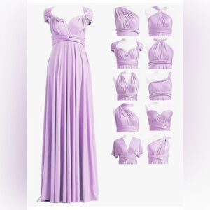 Elegant Lavender Convertible Maxi Infinity Dress